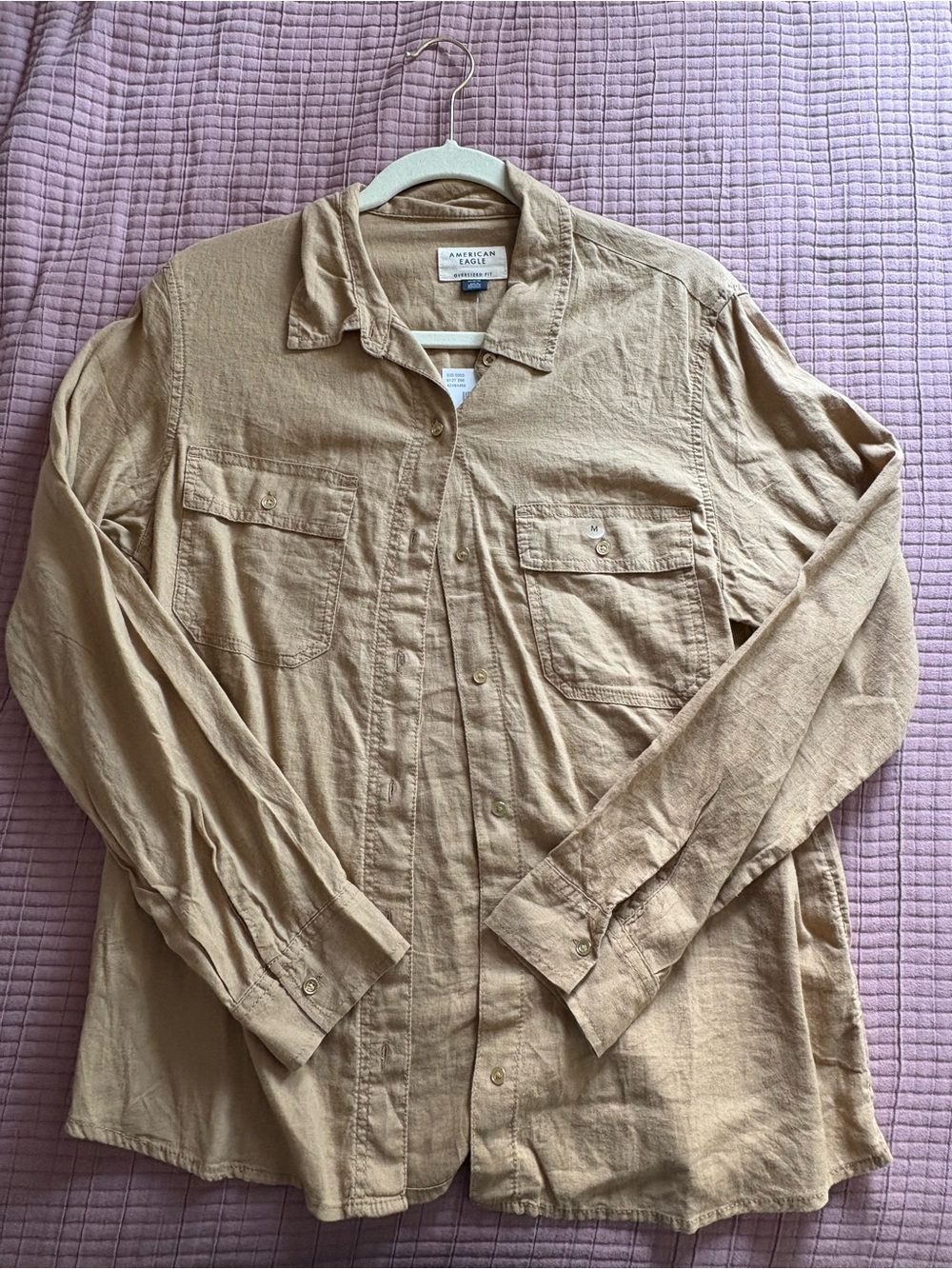 American Eagle Outfitters Tan Button-Up